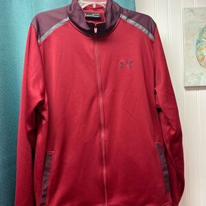 Under Armour Cold Gear Red and Maroon Full Zip Jacket Size XL